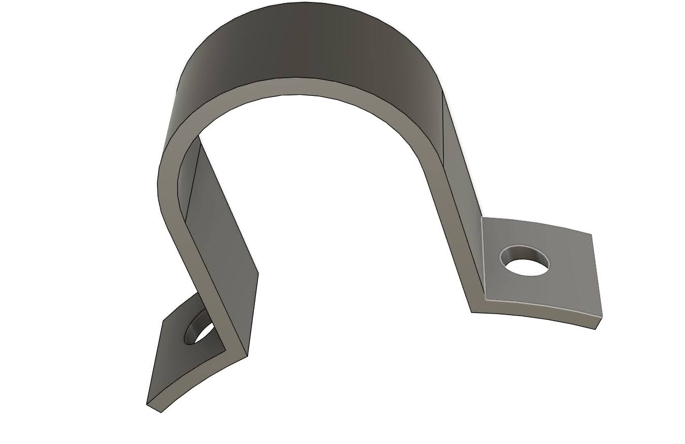 A practical mounting part modeled as a three-dimensional CAD object